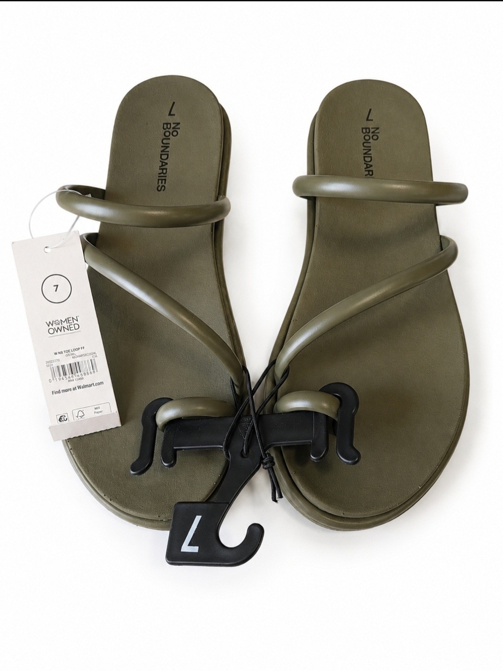 No Boundaries Olive Green Minimal Strappy Slide Sandals